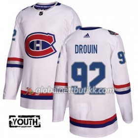 Montreal Canadiens Hockeydrakt Jonathan Drouin 92 2017-2018 Hvit Classic Adidas Authentic - Barn